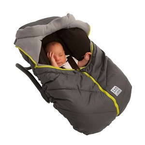 7AM Enfant Car Seat Cocoon: Infant Car Seat Cover Micro-Fleece Lined with an Elasticized Base, Gray