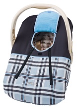 Cozy Cover in Blue Plaid baby car seat cover for Boys
