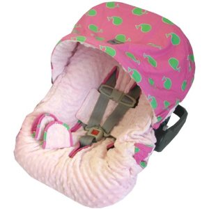 Itzy Ritzy Infant Car Seat Cover Whale Watching Pink